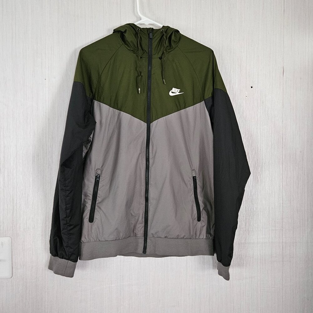 Nike Green and Gray Windbreaker Jacket